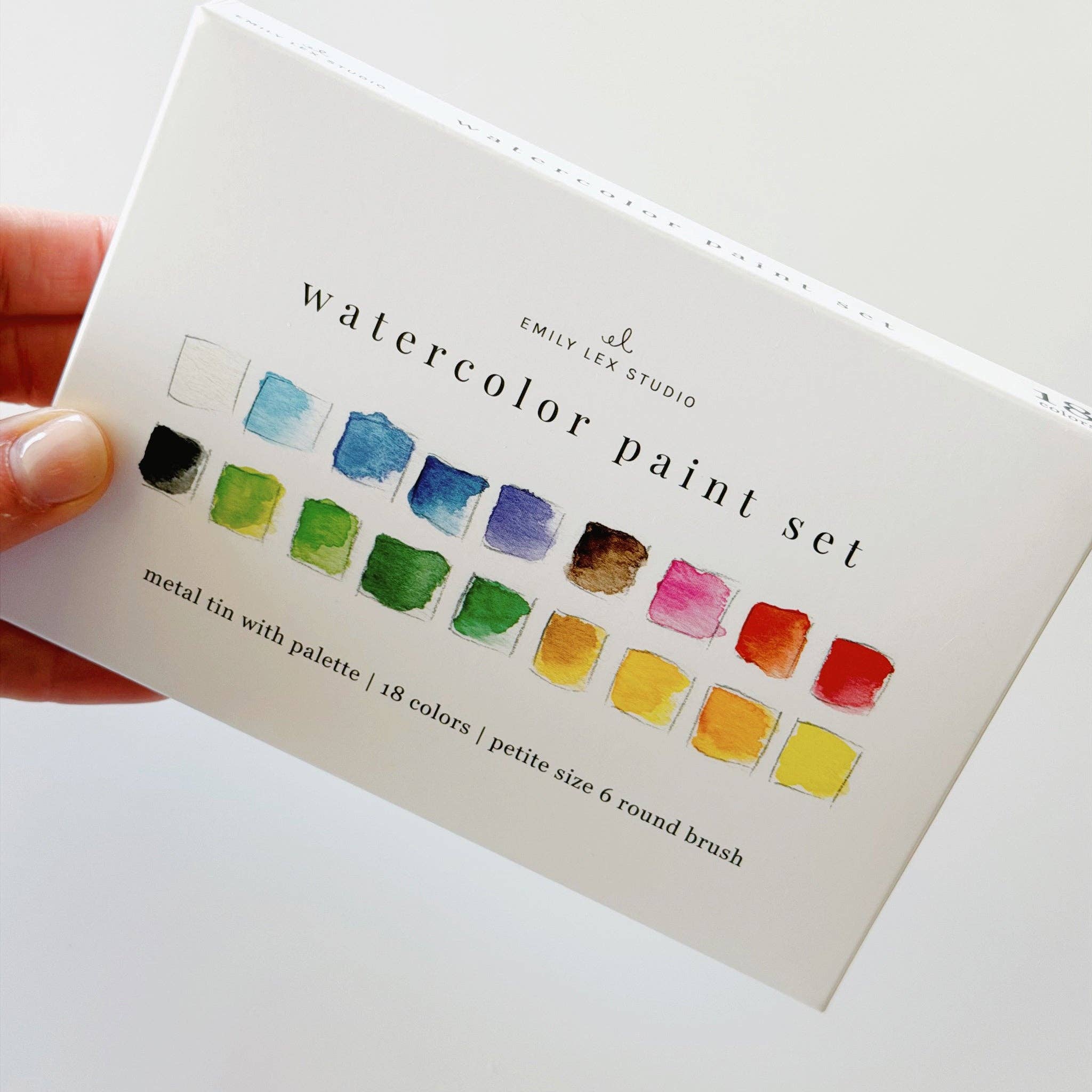 Watercolor paint set 18 colors with brush | Emily Lex Studio