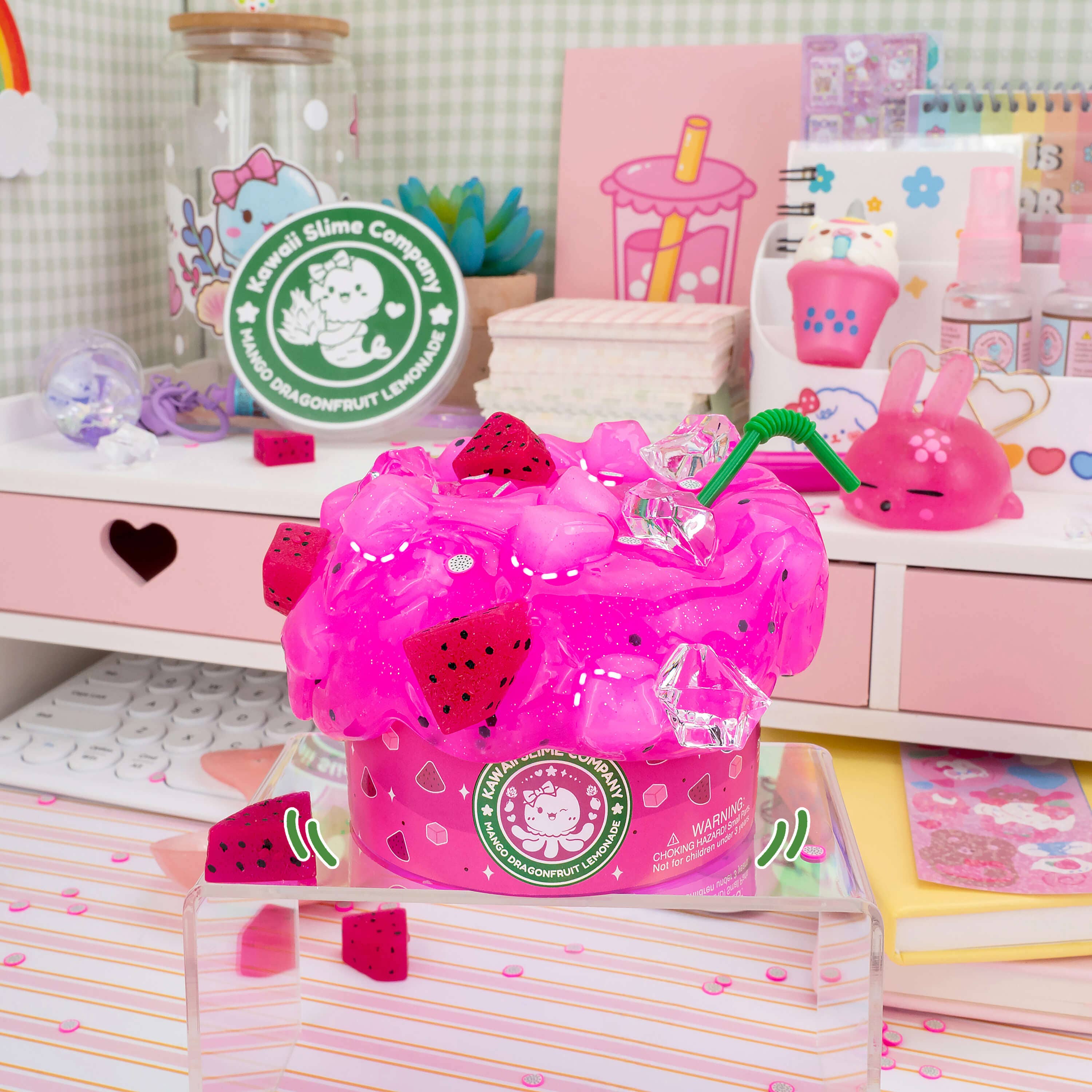 Mango Dragonfruit Lemonade Refresher Jelly Cube Signature Dome™ Slime | Kawaii Slime