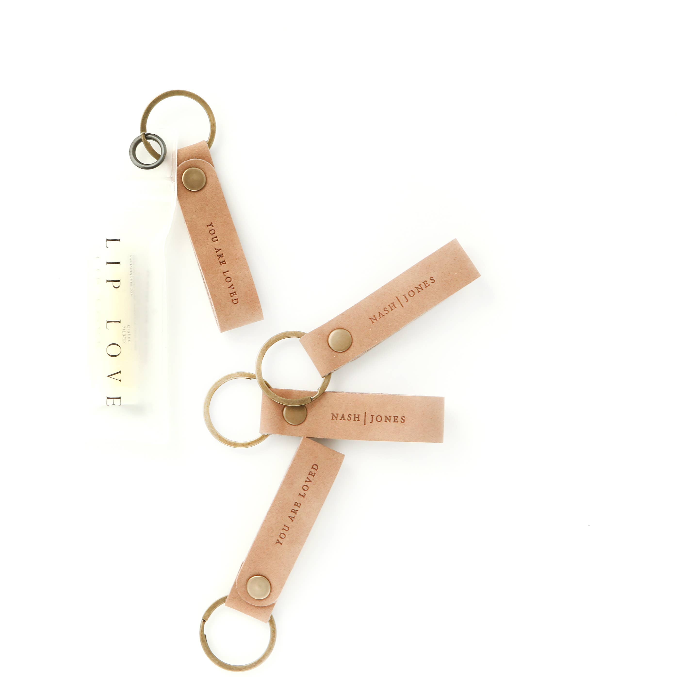 Affirmation 'You are Loved' Leather Keychains | Nash and Jones