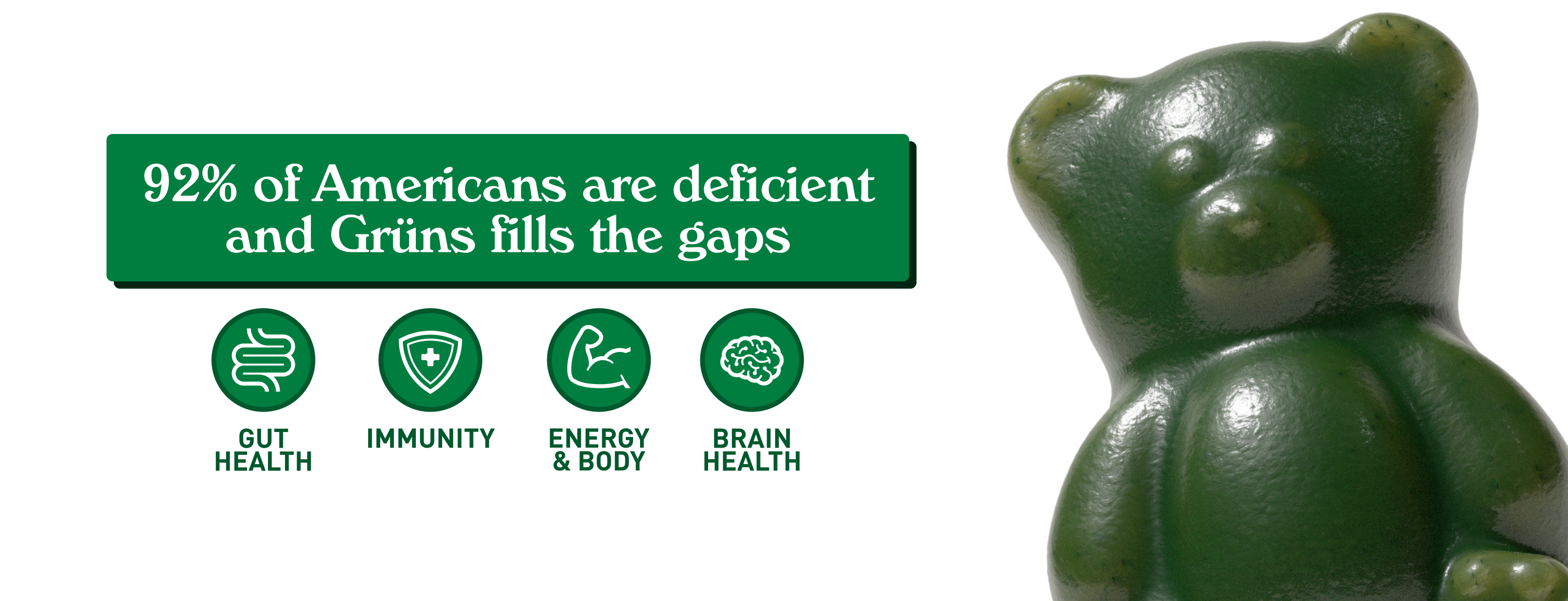 Adult Superfood Greens Gummies, 3 Servings | Gruns