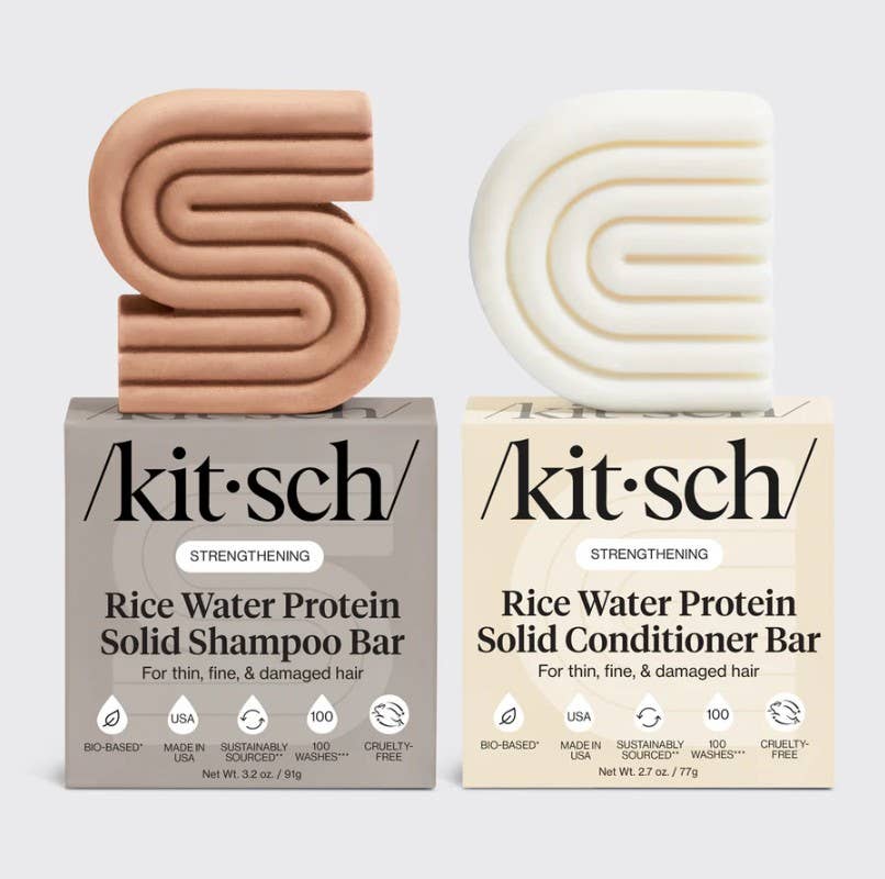 Rice Water Shampoo & Conditioner Bar Combo for Hair Growth | KITSCH