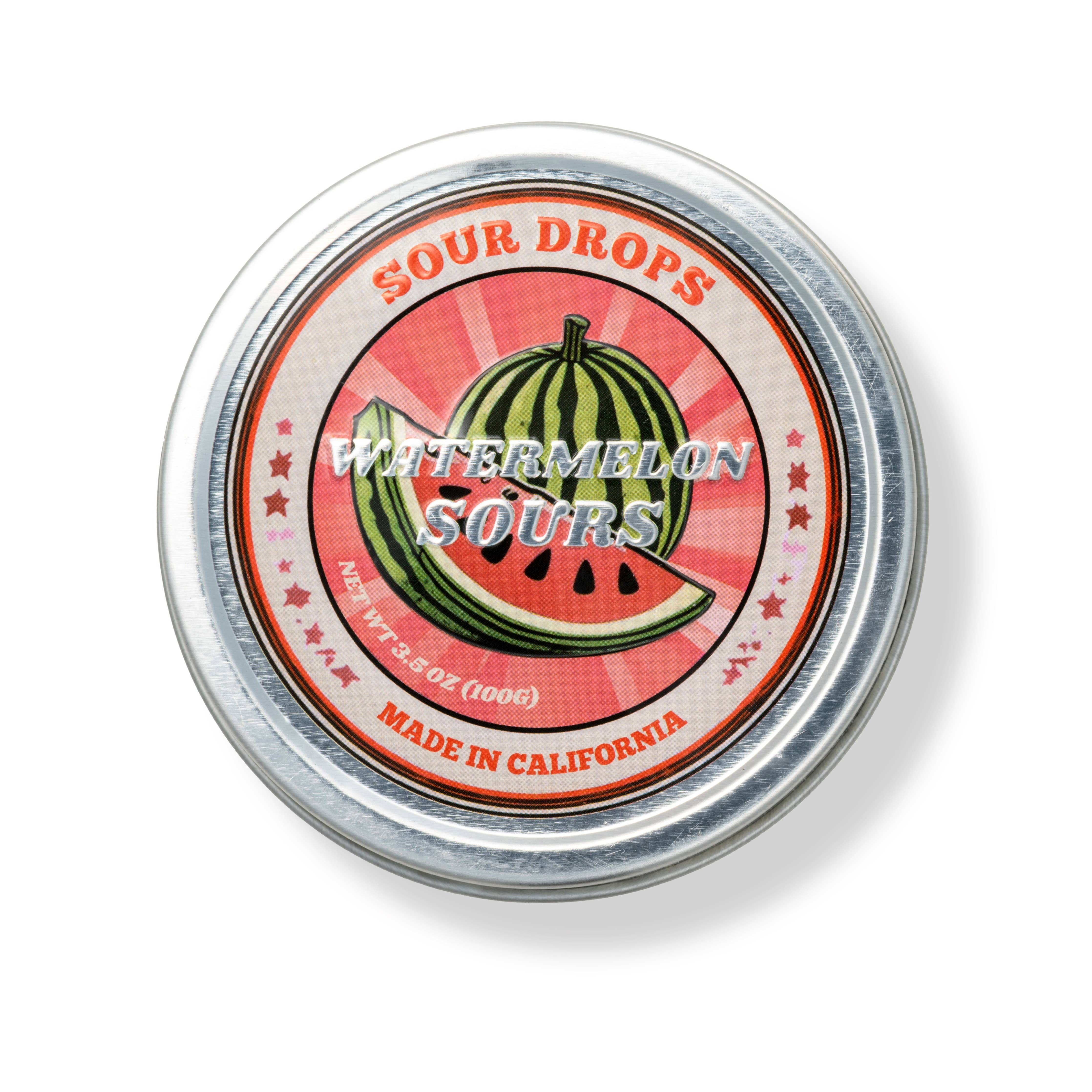 Watermelon Sours: 3.5oz Dye-Free Candy Tins | Sour Drops