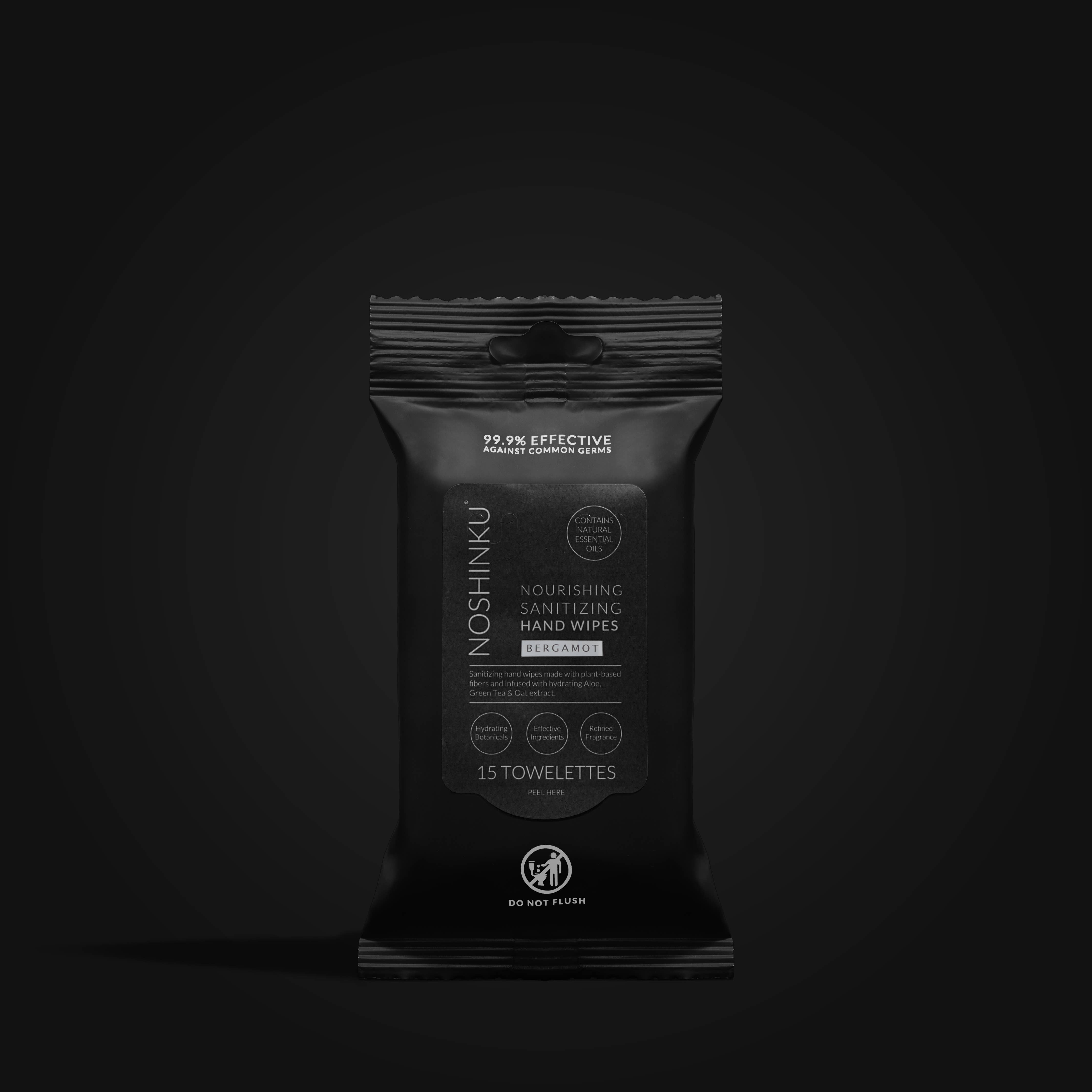 Bergamot Nourishing Hand Sanitizing Travel Wipes | Noshinku