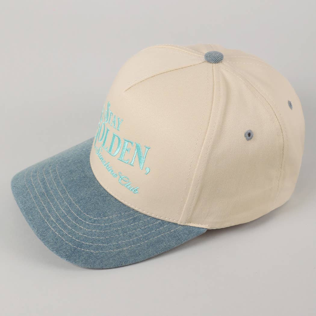 Stay Golden Sunshine Club Embroidery Trucker Hat | Fashion City