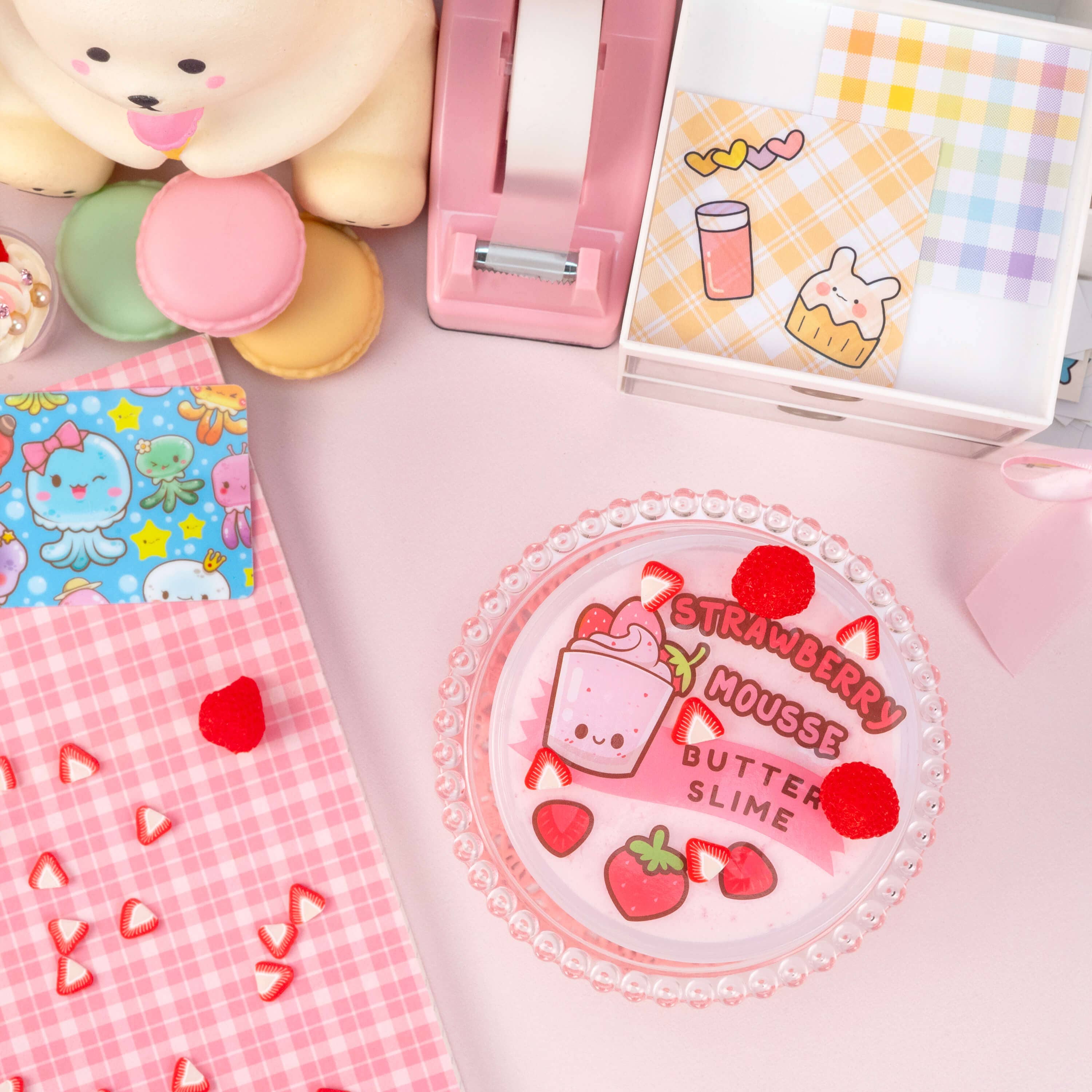 Strawberry Mousse Fluffy Butter Signature Dome™ Slime | Kawaii Slime
