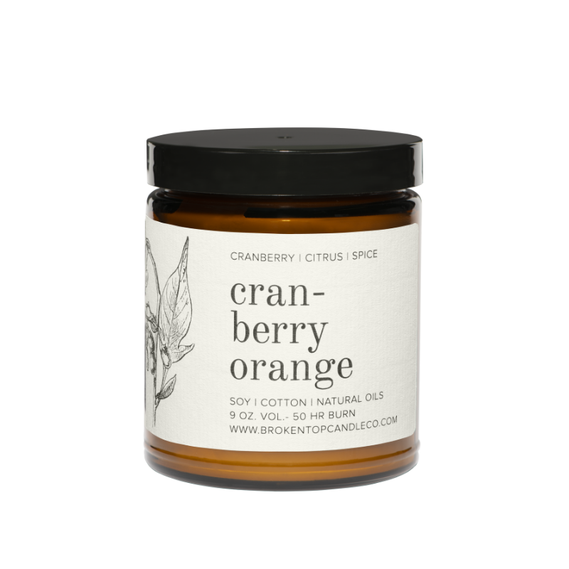 Natural Soy Candle 9 oz Cranberry Orange | Broken Top