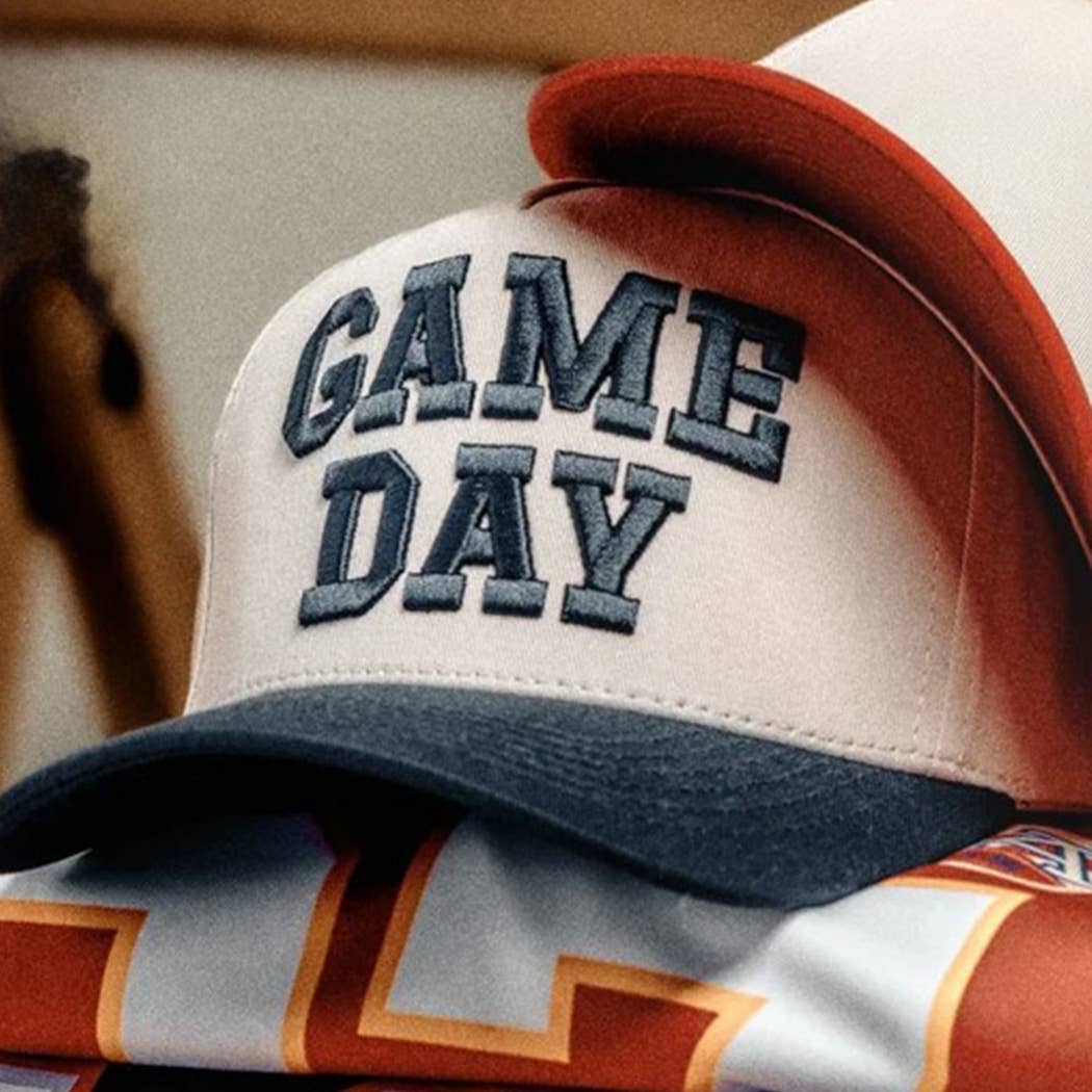 GAME DAY 3D Letter Embroidered Two-Tone Trucker Hat | Fashion City
