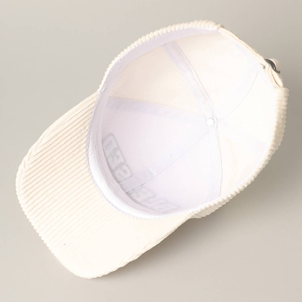 BLESSED 3D Embroidered Corduroy Baseball Cap | Toothbrush LLC