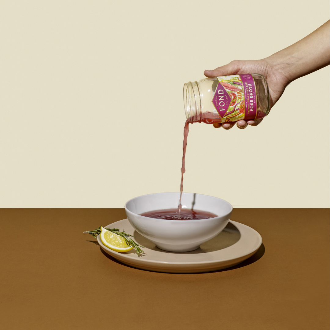 Tomato & Thyme Grass-fed Beef Bone Broth 14oz | Fond Regenerative