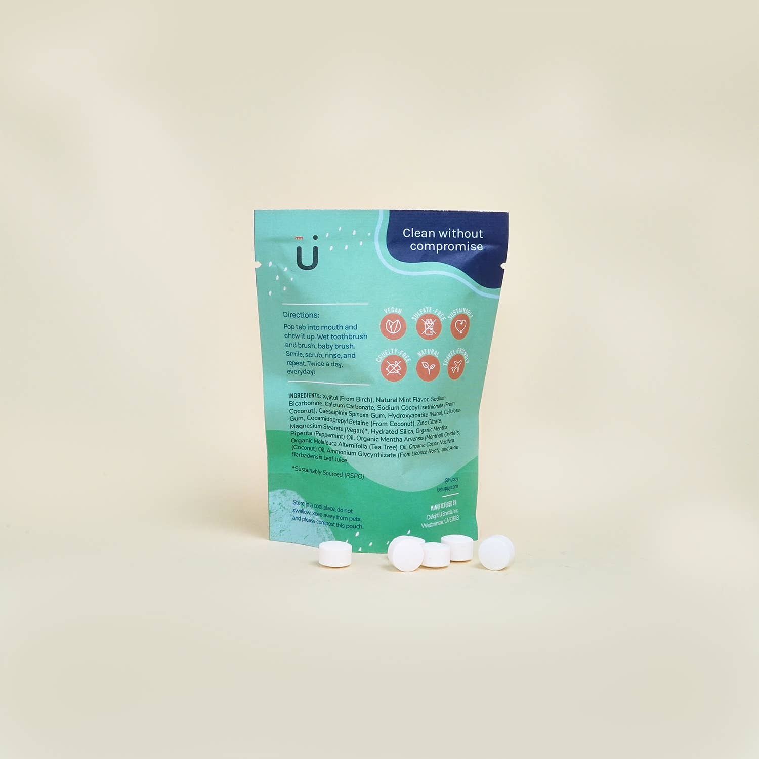 Peppermint Toothpaste Tablets Refill Bag | Huppy