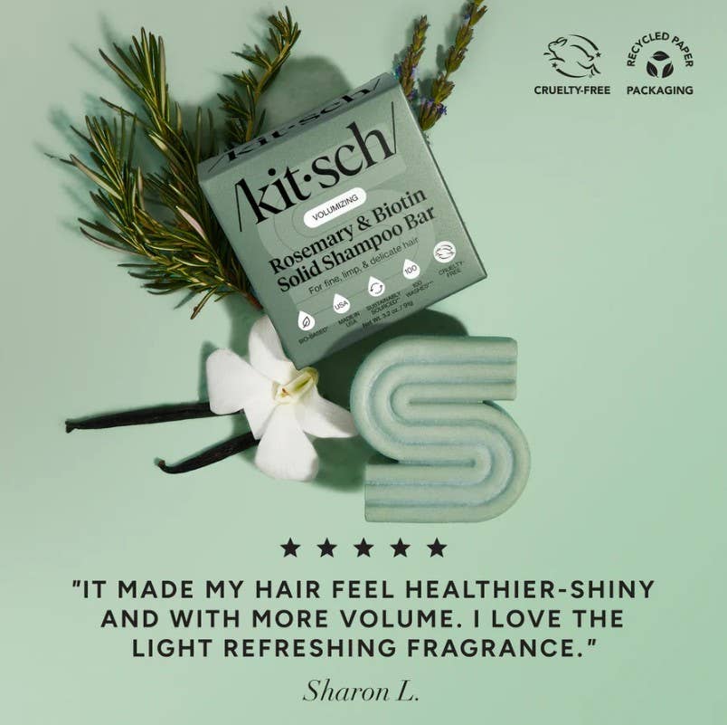 Rosemary & Biotin Volumizing Shampoo & Conditioner Bar Combo | KITSCH