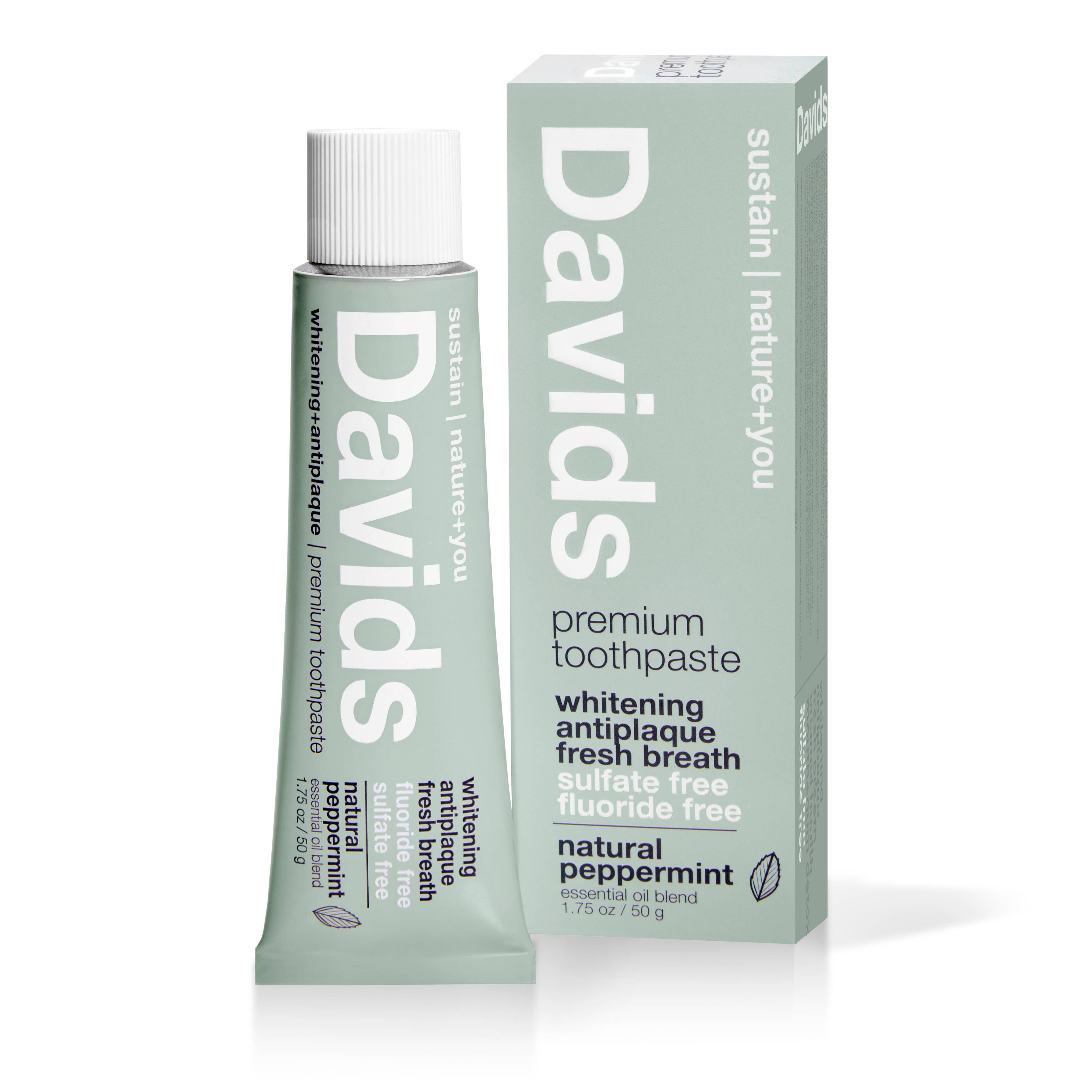 Davids travel size premium toothpaste  /  peppermint | Davids