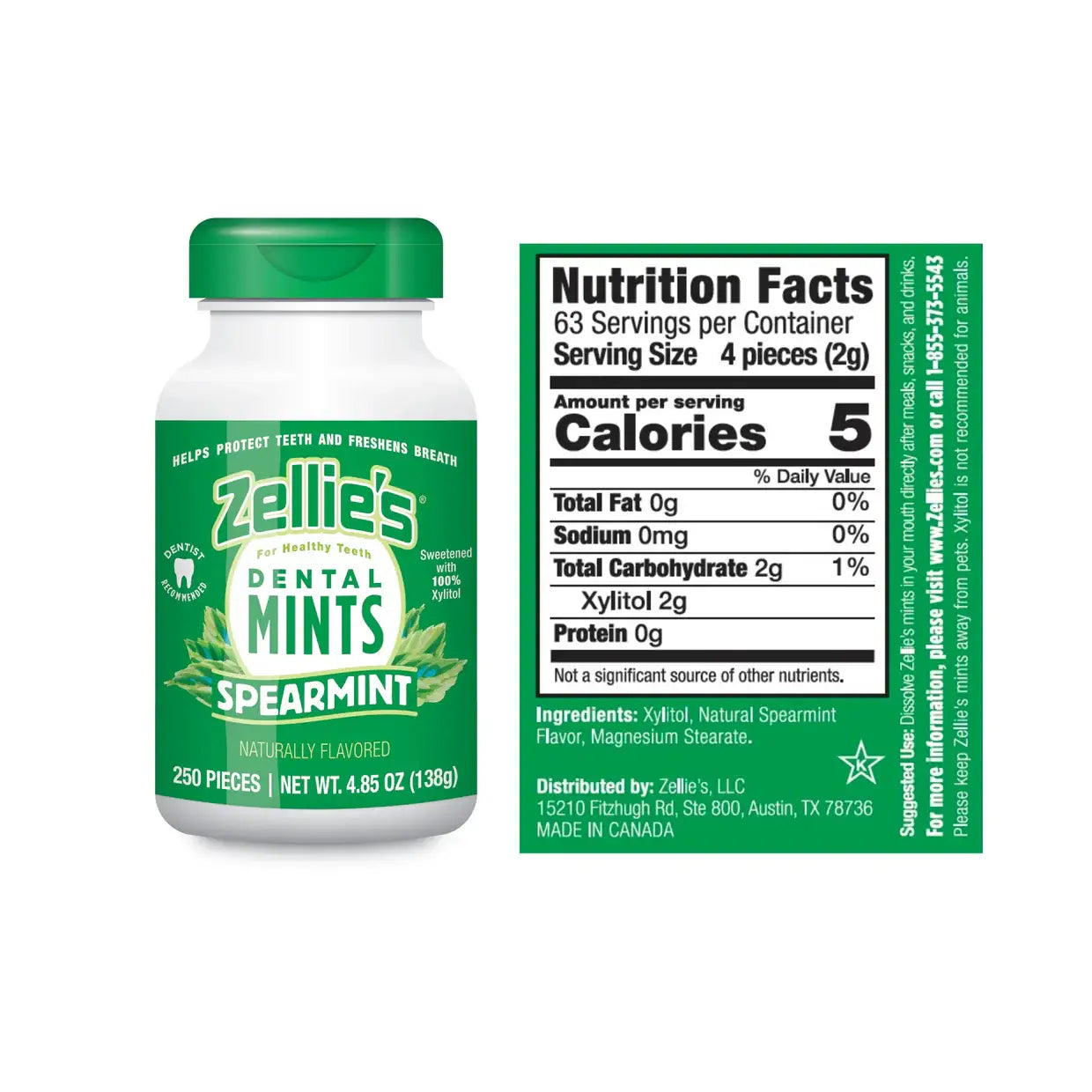 Zellie's Xylitol Dental Mints - Spearmint | Zellies