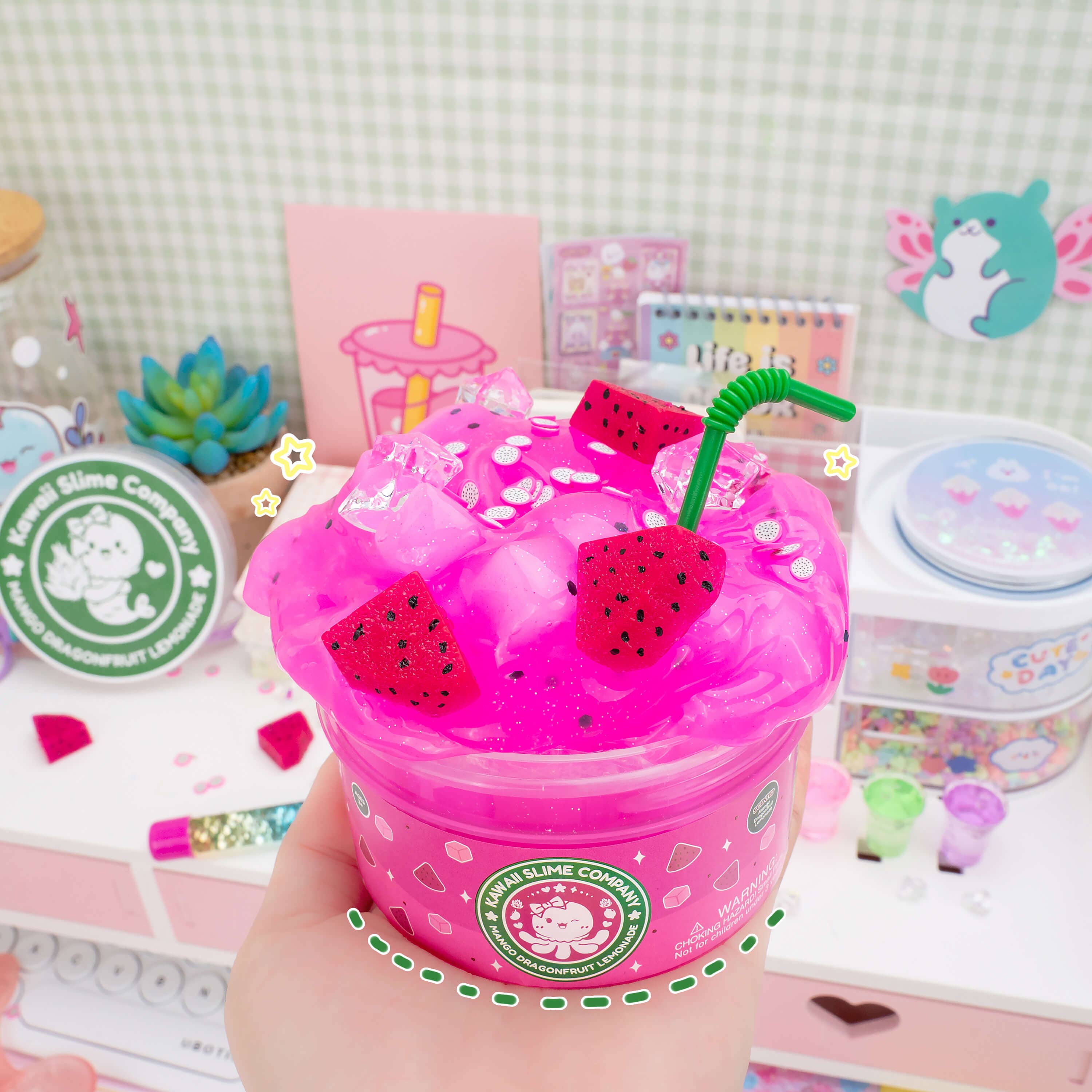 Mango Dragonfruit Lemonade Refresher Jelly Cube Signature Dome™ Slime | Kawaii Slime