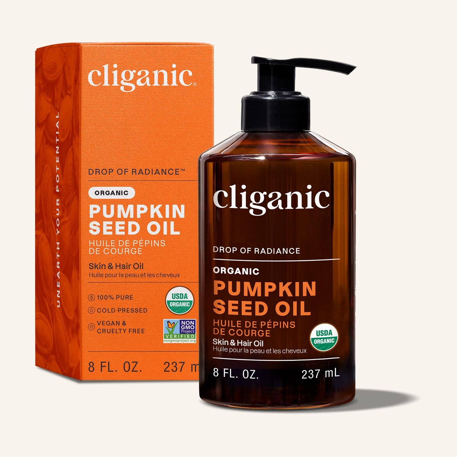 Organic Pumpkin Seed Oil 8oz | Cliganic
