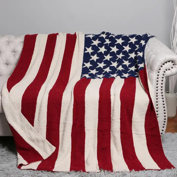 American Flag Design Cozy Soft Throw Blanket | Fashion City