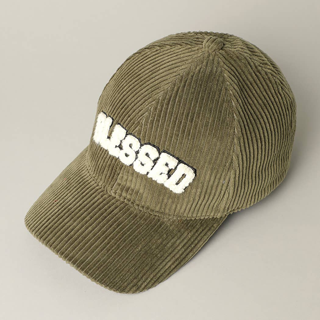 BLESSED 3D Embroidered Corduroy Baseball Cap | Toothbrush LLC
