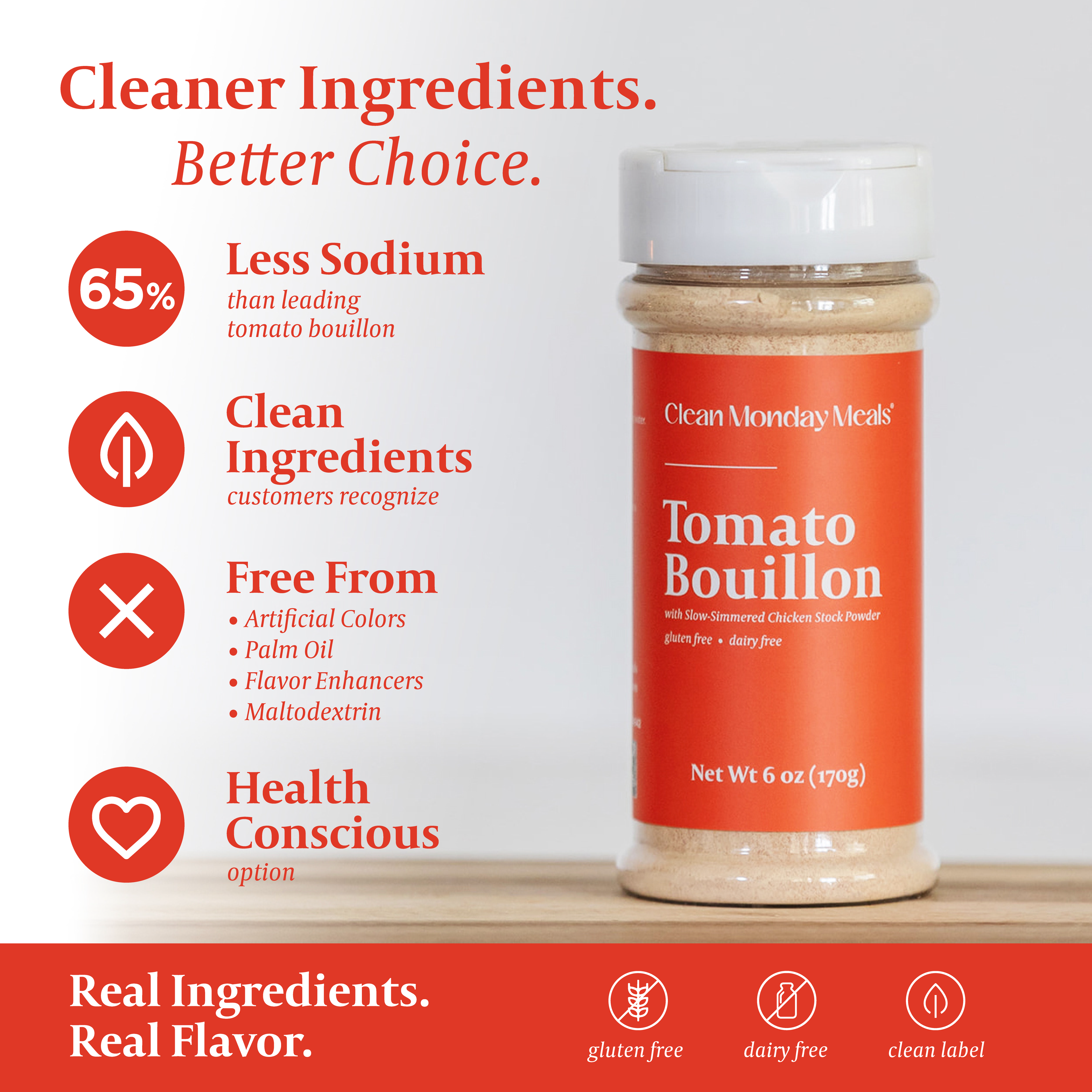 Tomato Bouillon with Slow Simmered Chicken Stock Powder | Clean Monday Meals