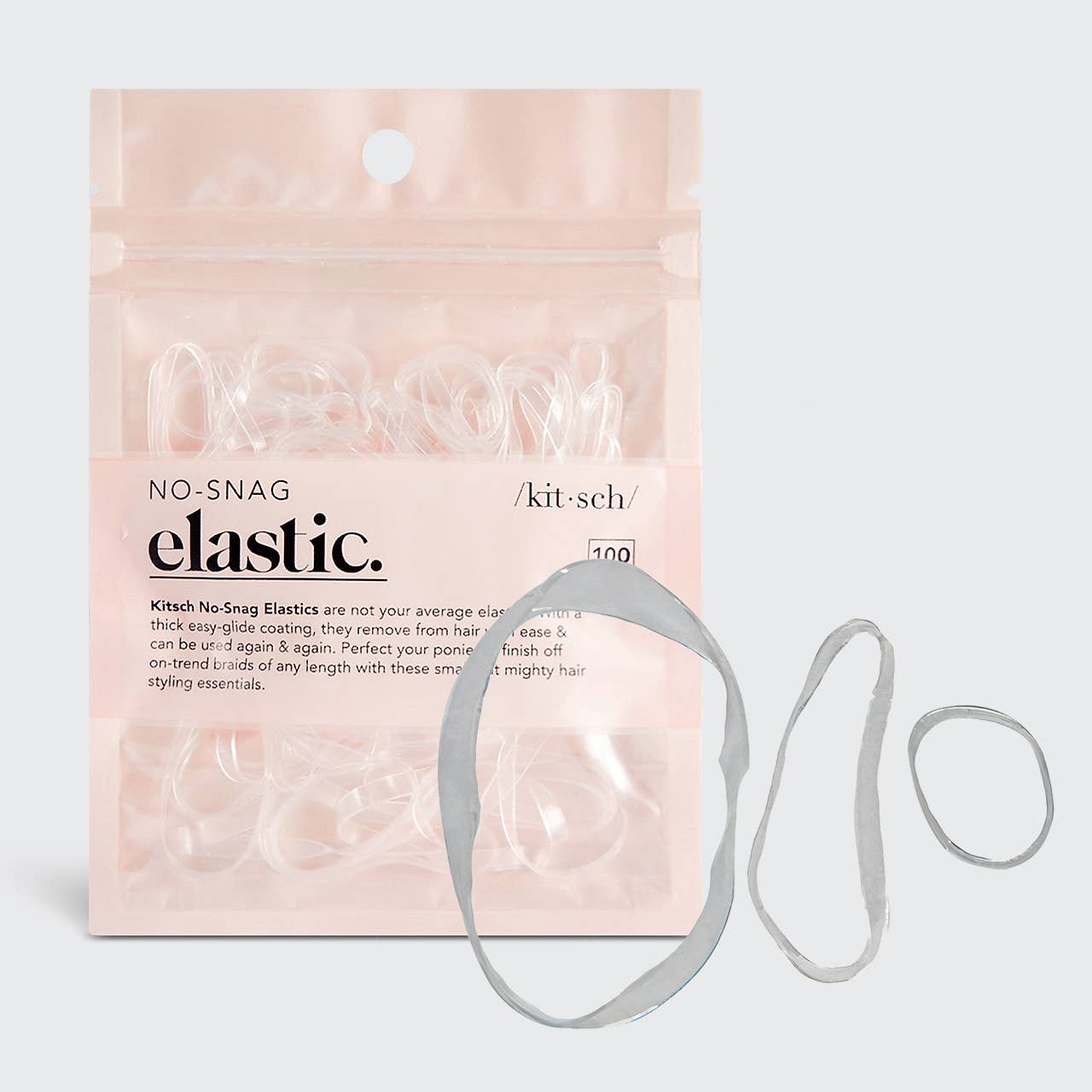 No-Snag Elastic 100 pc - Clear | Kitsch