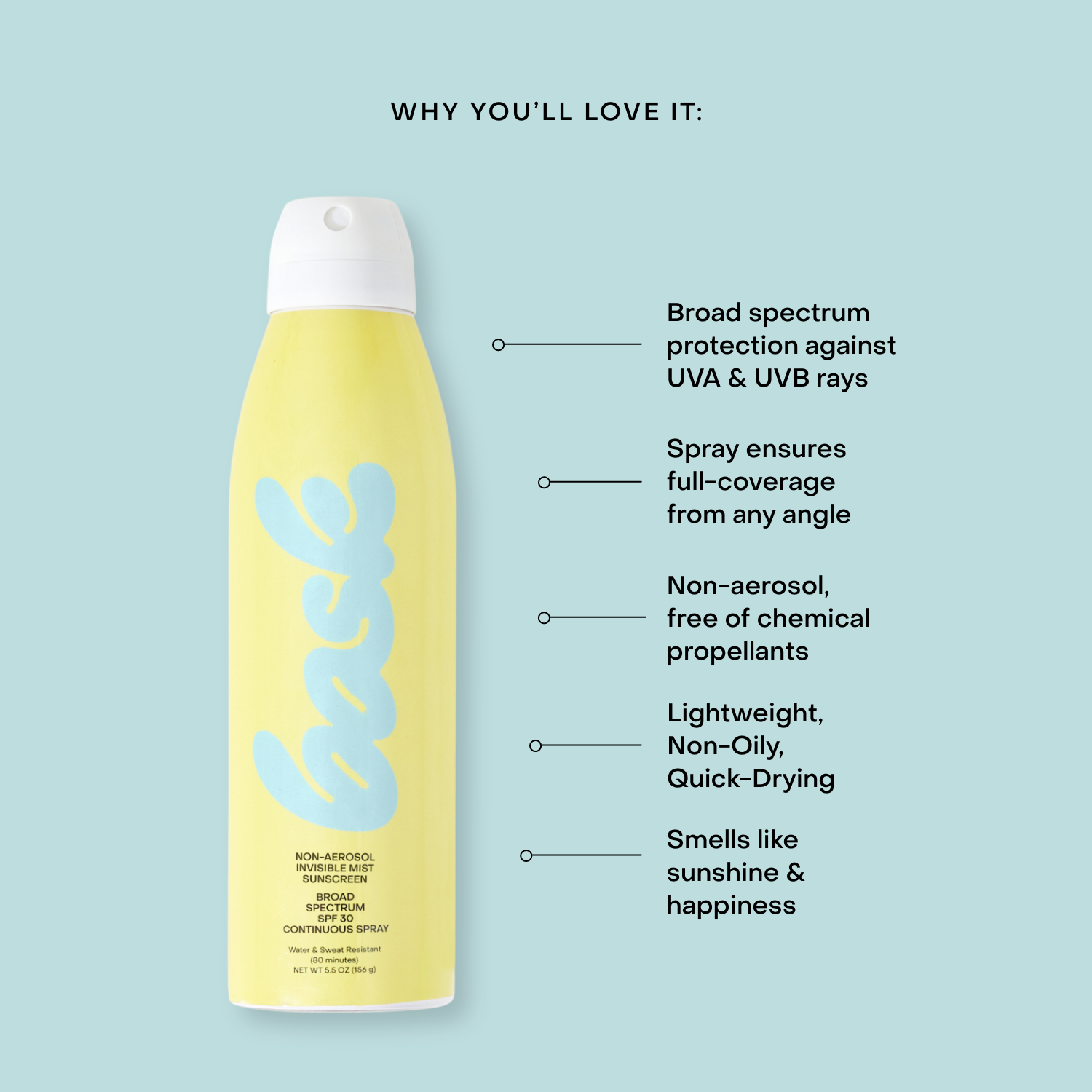 Bask SPF 30 Non-Aerosol Spray Sunscreen | Bask