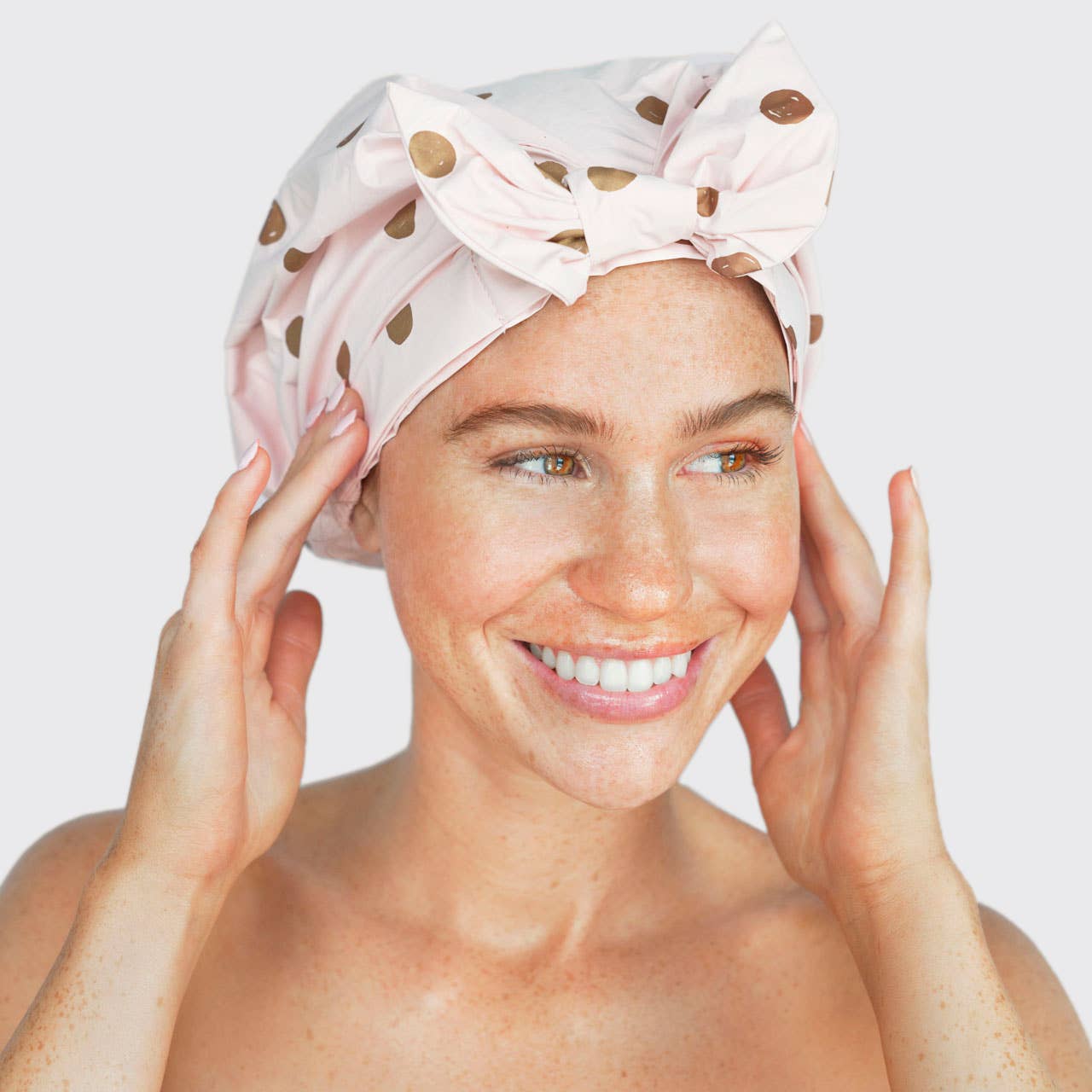Luxury Shower Cap - Blush Dot | KITSCH