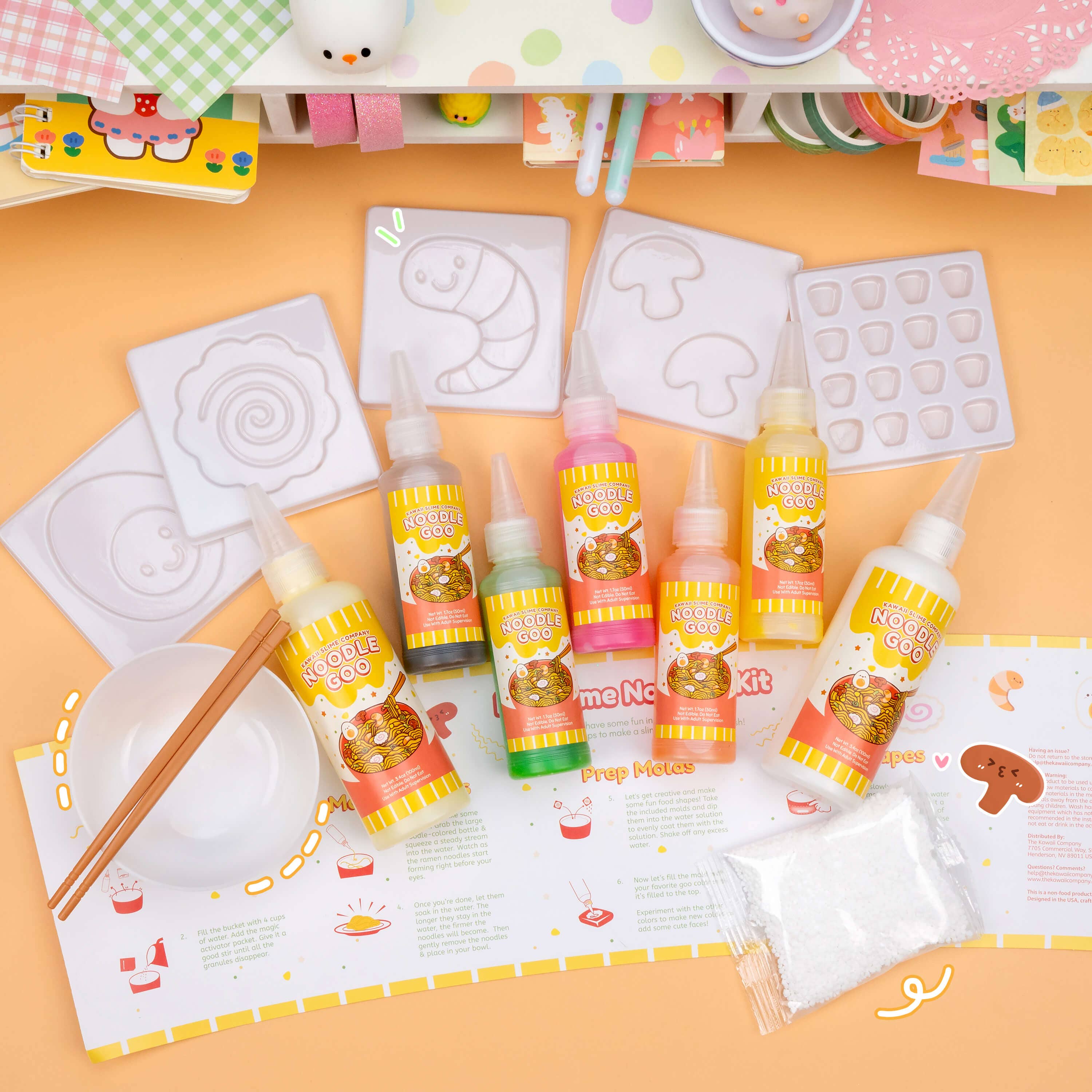 Instant Ramen Noodles Slime Science Kit | Kawaii Slime