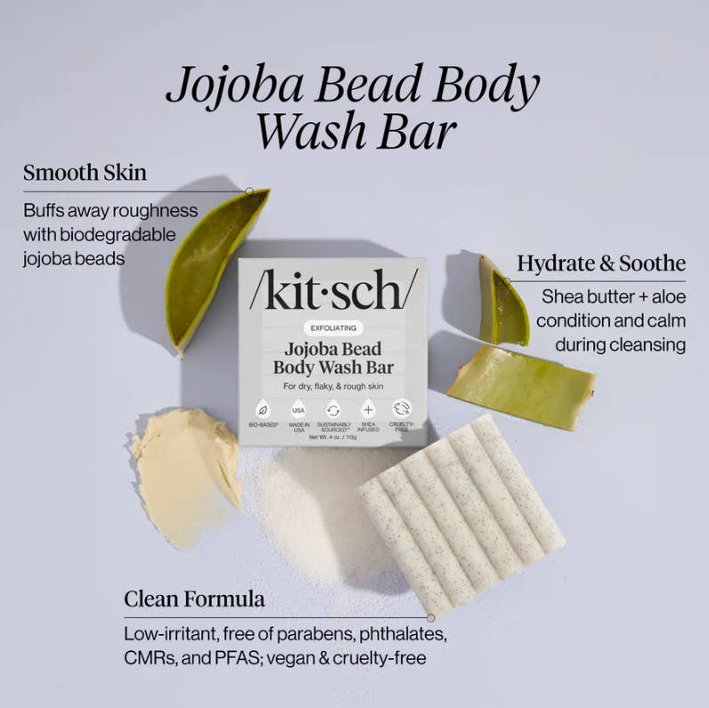 Jojoba Bead Exfoliating Body Wash Bar | Kitsch