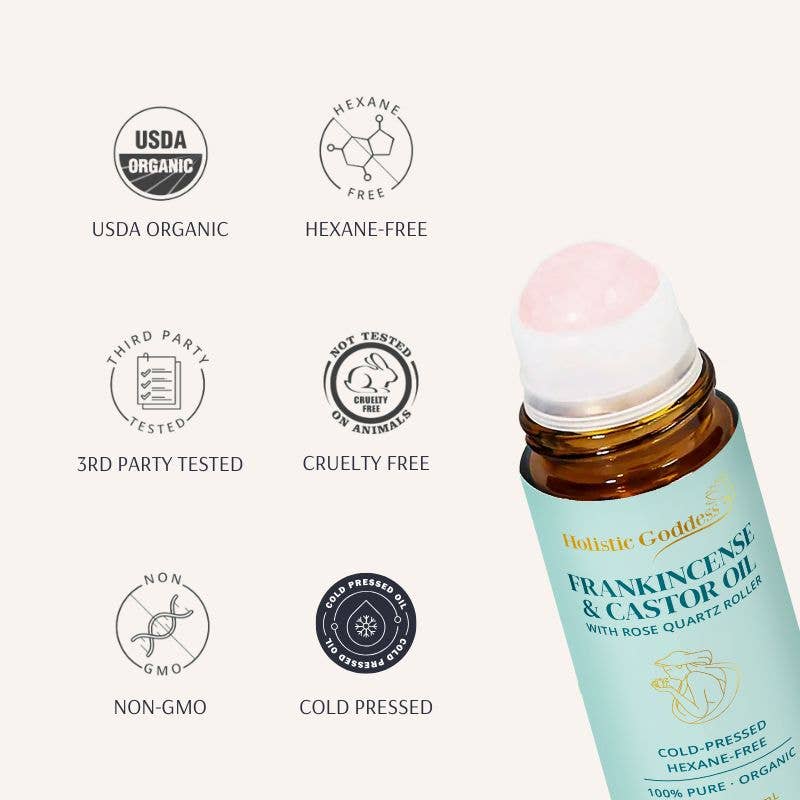 Organic Castor Oil Roll-on With Frankincense | Holistic Goddess