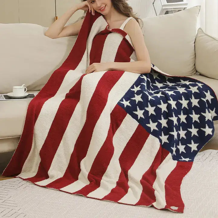 American Flag Design Cozy Soft Throw Blanket | Fashion City