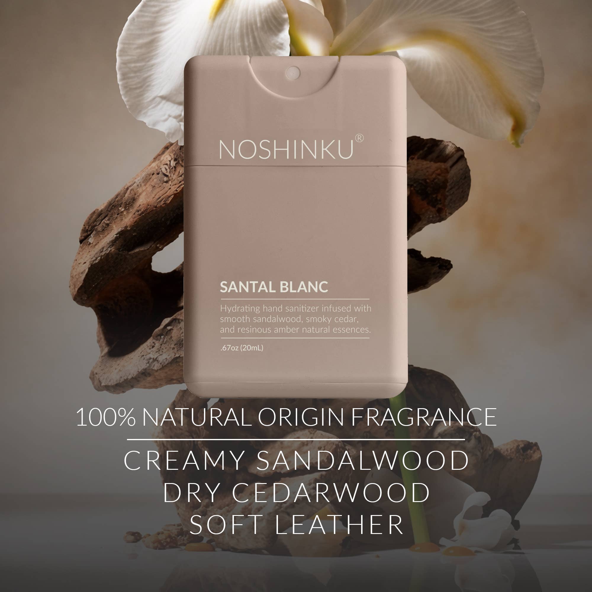 Santal Blanc Hydrating Hand Sanitizer Spray Refill Pouch | Noshinku