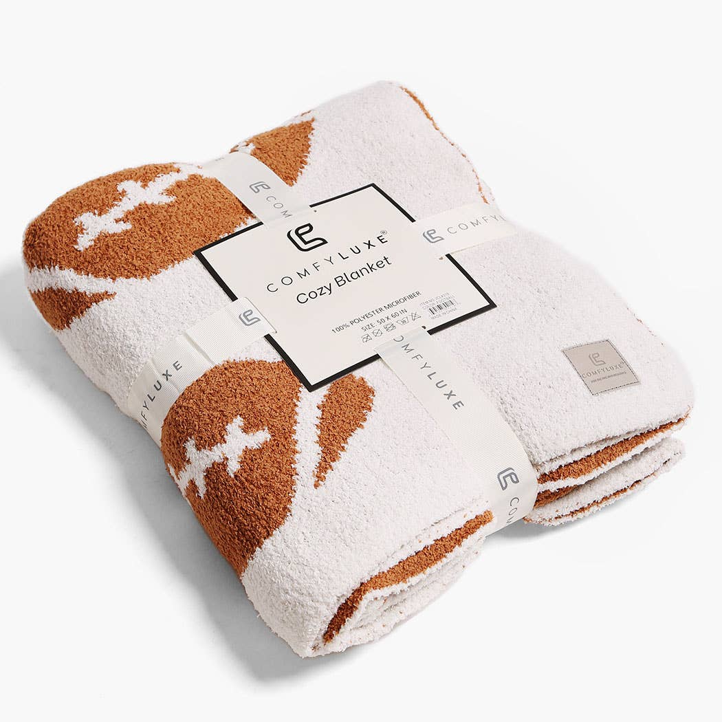 Football Patterned Throw Blanket | Fashion City