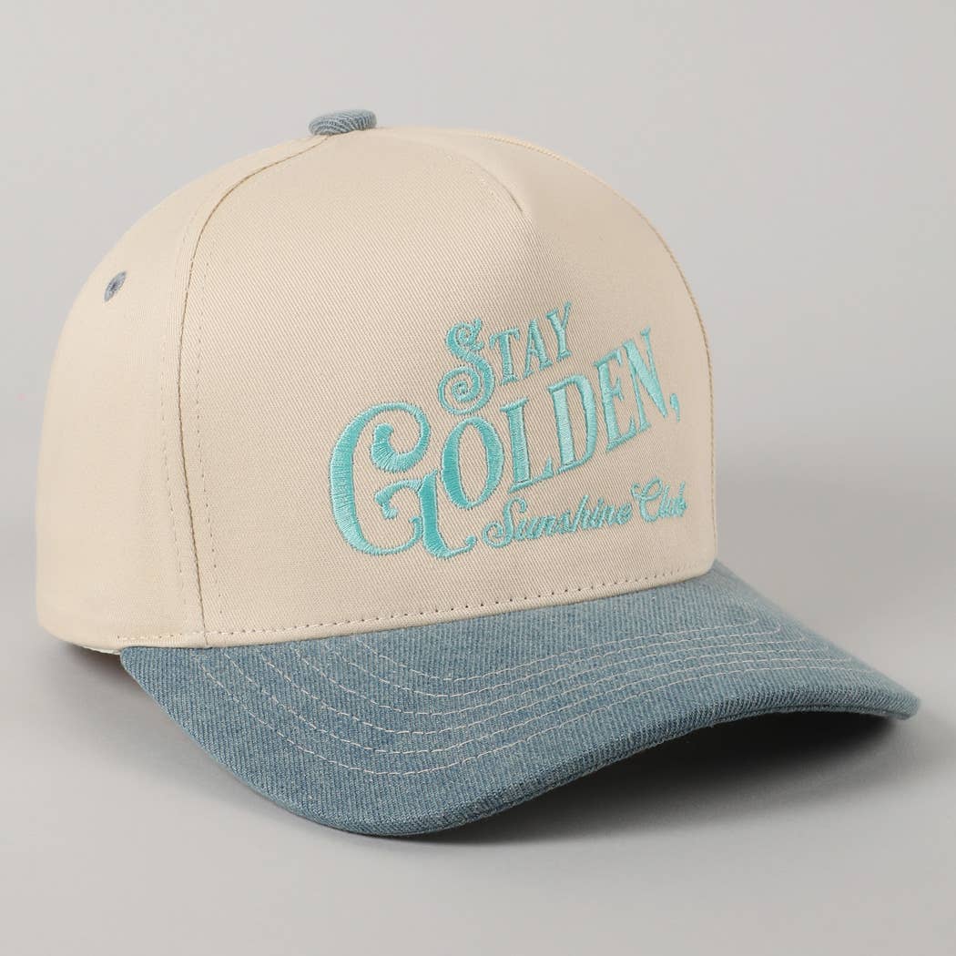Stay Golden Sunshine Club Embroidery Trucker Hat | Fashion City