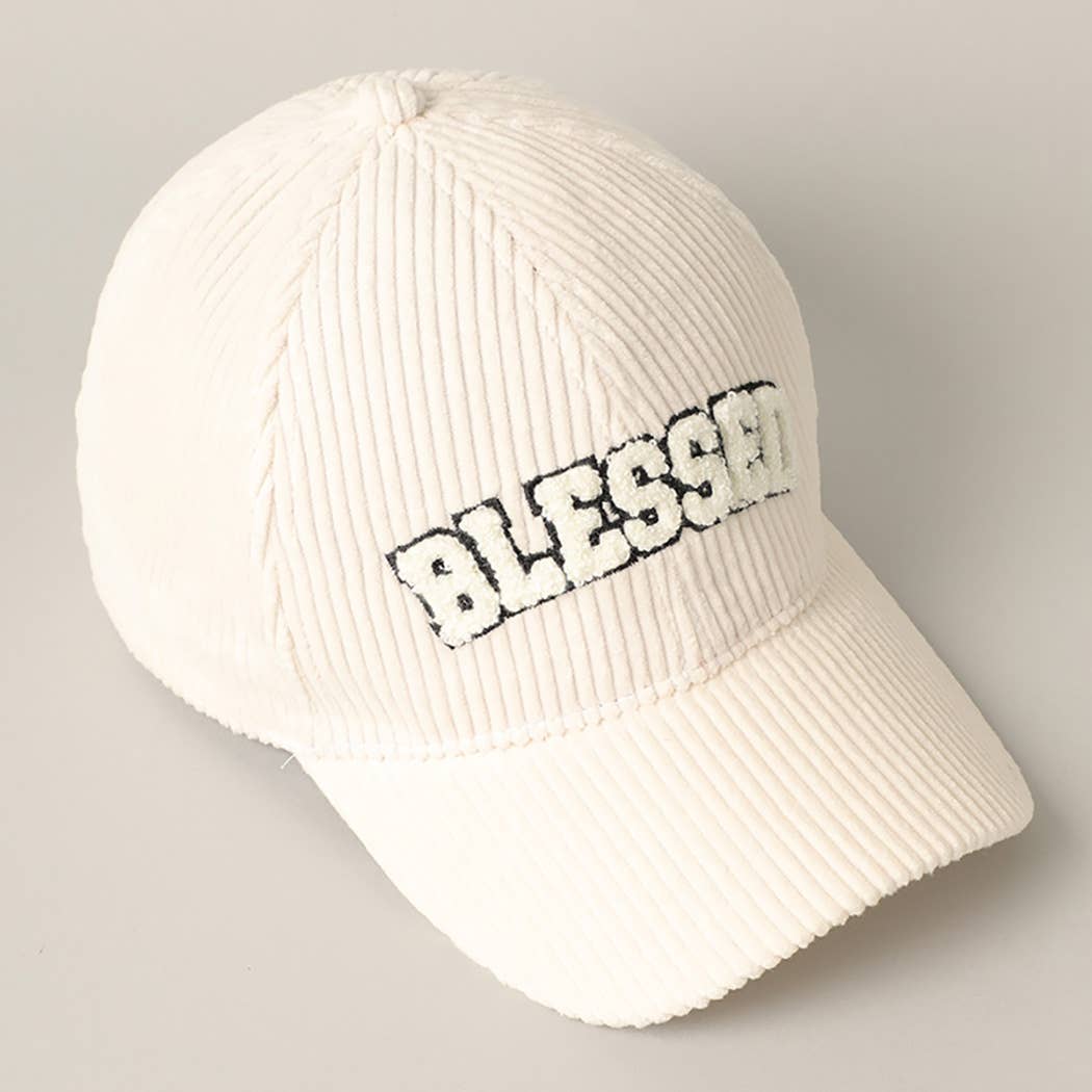 BLESSED 3D Embroidered Corduroy Baseball Cap | Toothbrush LLC