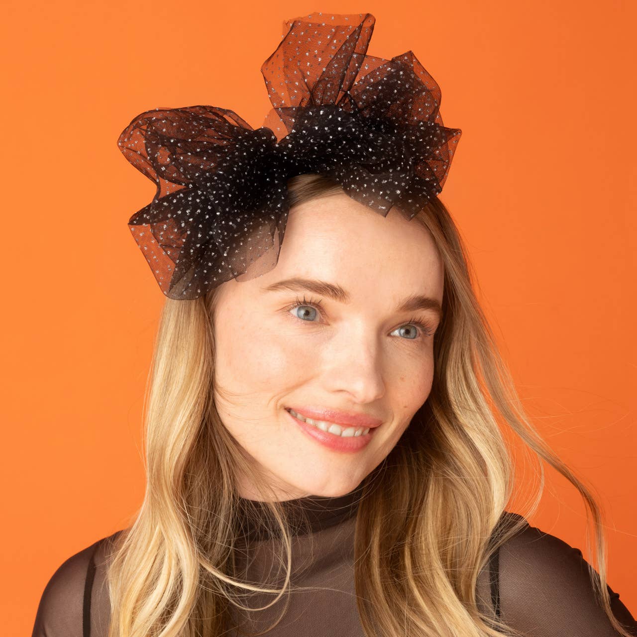 Glitter Tulle Headband - Black | KITSCH