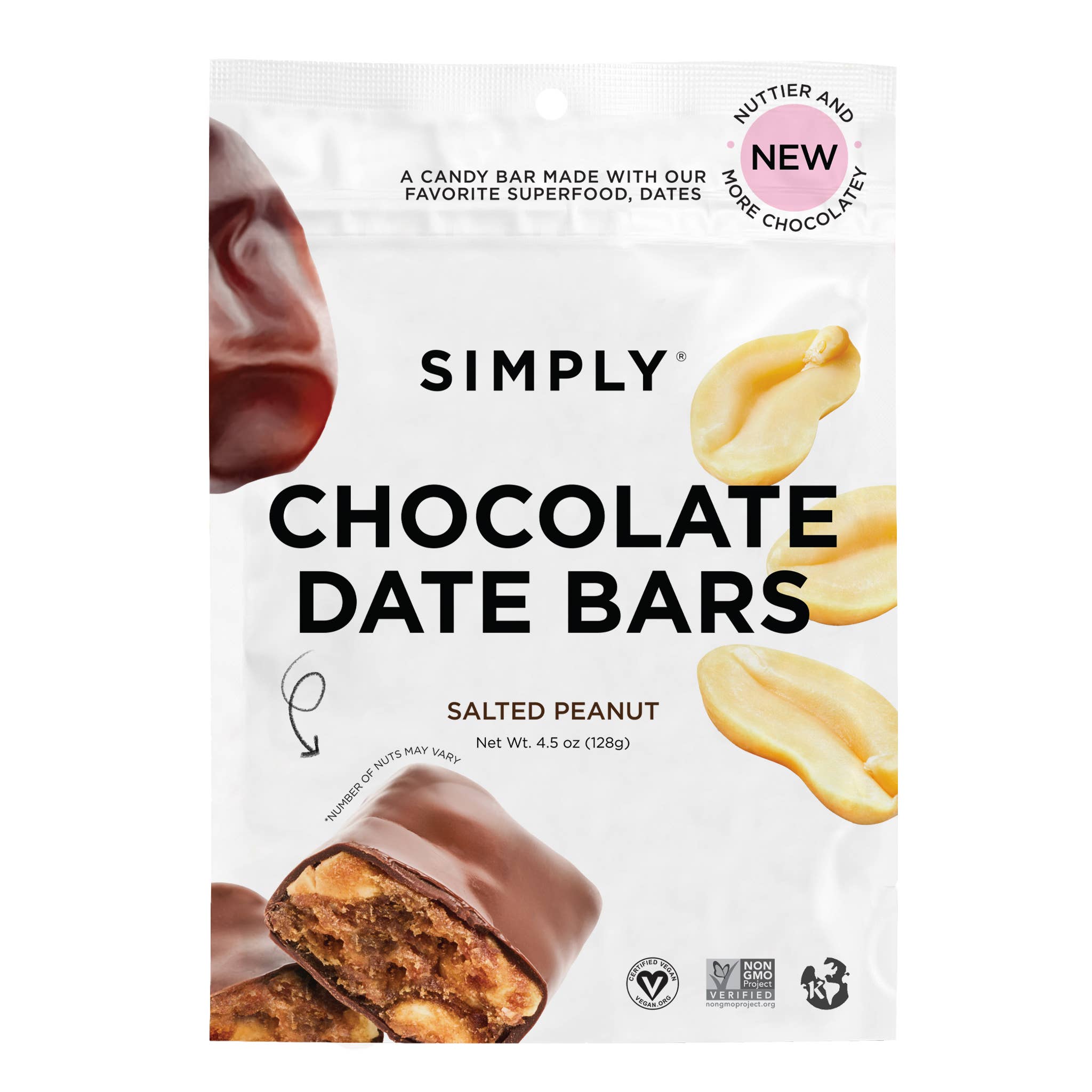 Chocolate Date Bars | Salted Peanut | Simply Gum
