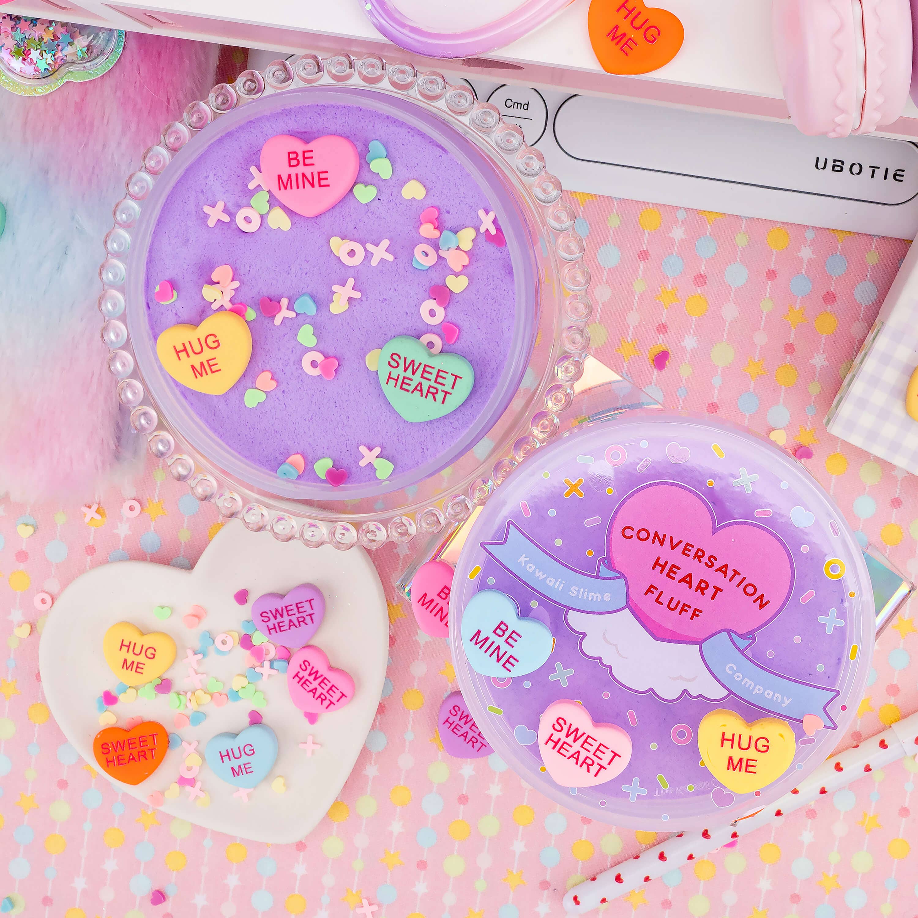 Conversation Heart Fluff Signature Dome™ Slime | Kawaii Slime