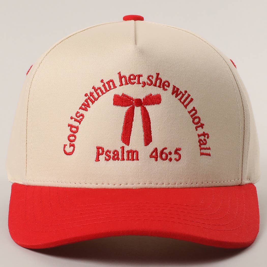 Psalm 46-5 Ribbon Embroidered Trucker Hat | Fashion City