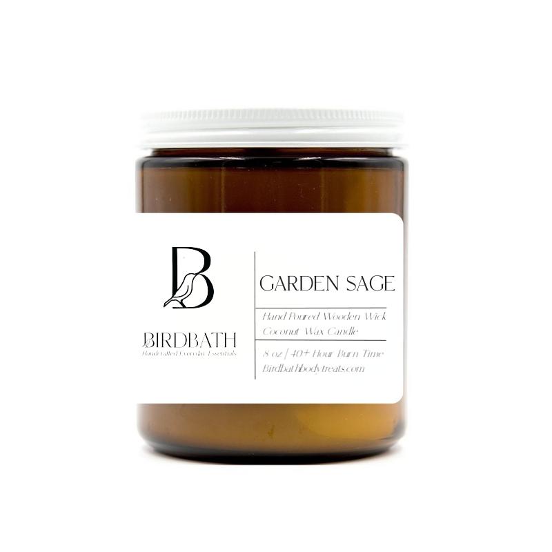 Garden Sage Coconut Wax Candle | Birdbath