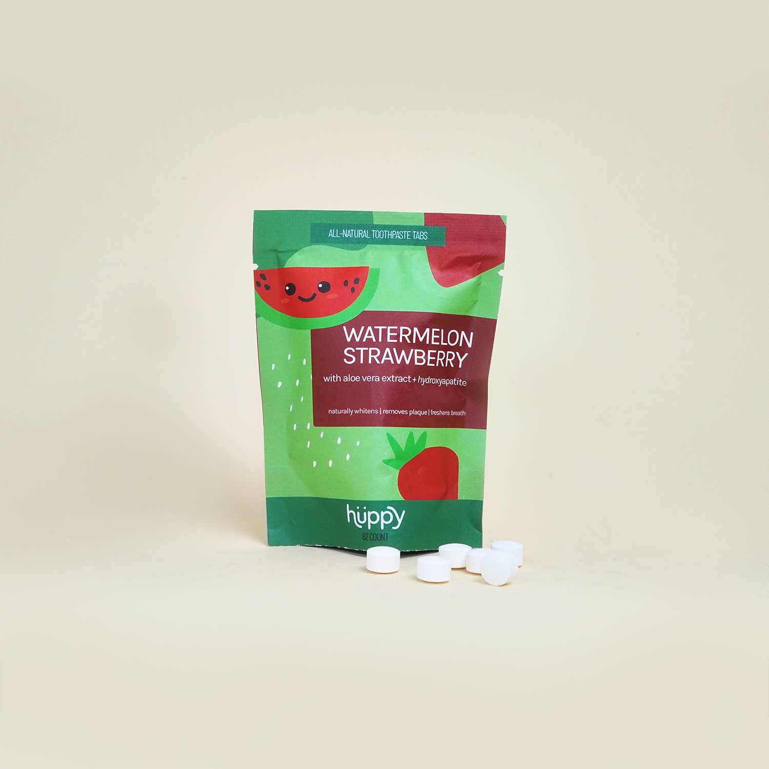 Kid's Watermelon Strawberry Toothpaste Tablets Refill Bag | Huppy